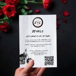 Modernes Motorrad-Adventure - Hochzeitsdetails Begleitkarte