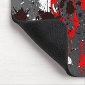 Modernes mousepad, abstrakt, schwarz, rot, grau, mousepad (Ecke)