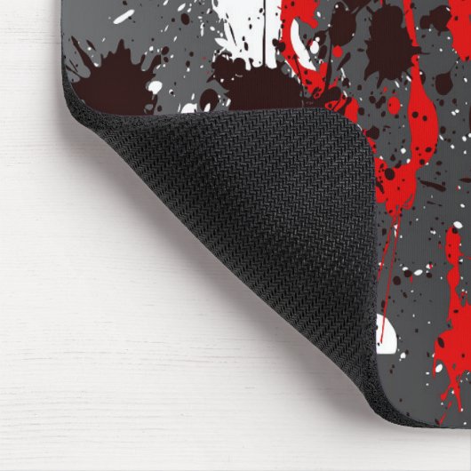 Modernes mousepad, abstrakt, schwarz, rot, grau, mousepad (Ecke)