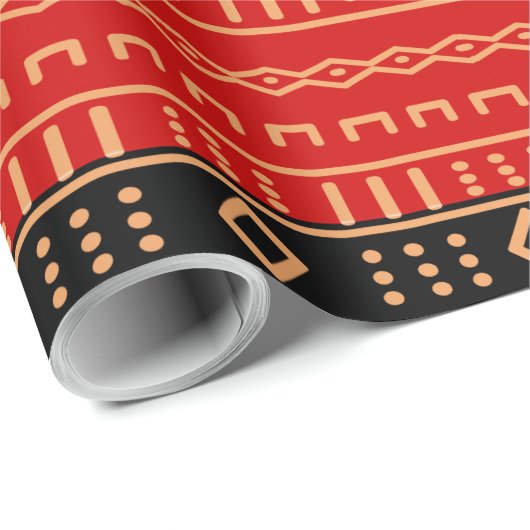 Modernes Mudtuch in Rot Geschenkpapier (Rolleneckpunkt)