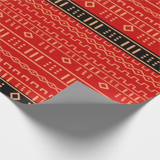 Modernes Mudtuch in Rot Geschenkpapier (Ecke)