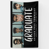 Modernes Multi 4 Foto Collage GRADUATE schwarz Banner (Vertikal)