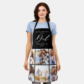 modernes Multi-Foto Collage Black Papa Skript Schürze (Getragen)