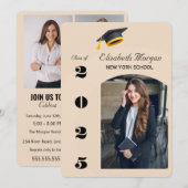 Modernes Multi-Foto der Graduierungspartei 2025 Einladung (Vorne/Hinten)