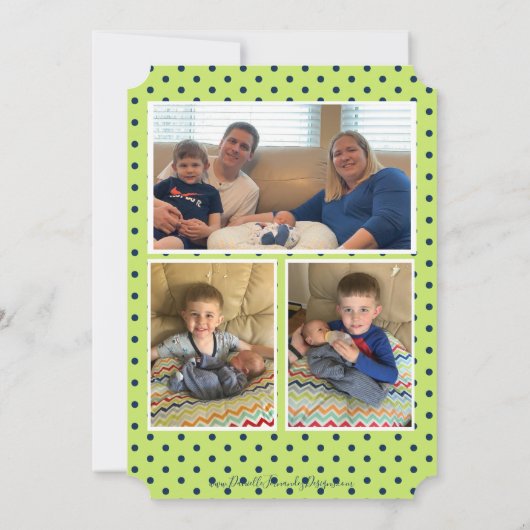 Modernes multi Foto-einfacher eleganter Einladung (Rückseite)