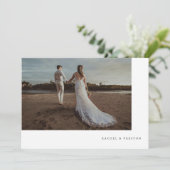 Modernes Multi-Foto-Elopement & Hochzeitsempfang Einladung (Stehend Vorderseite)