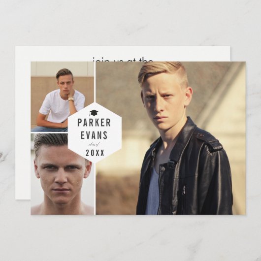 Modernes Multi Foto Grad Ankündigung Open House (Vorne/Hinten)