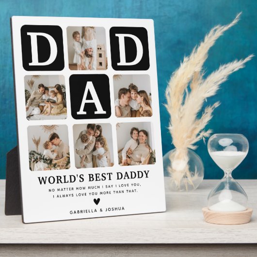 Modernes Multi Foto Grid Niedlich VATER Geschenk Fotoplatte (Seite)