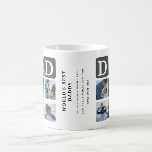 Modernes Multi Foto Grid Niedlich VATER Geschenk K Kaffeetasse (Mittel)