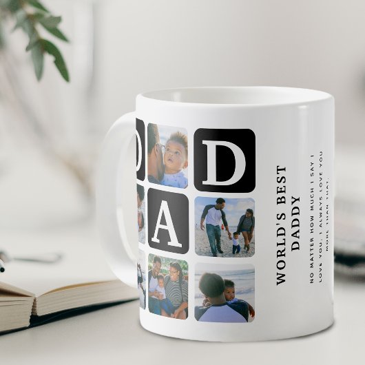 Modernes Multi Foto Grid Niedlich VATER Geschenk K Kaffeetasse