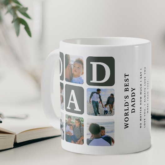 Modernes Multi Foto Grid Niedlich VATER Geschenk K Kaffeetasse