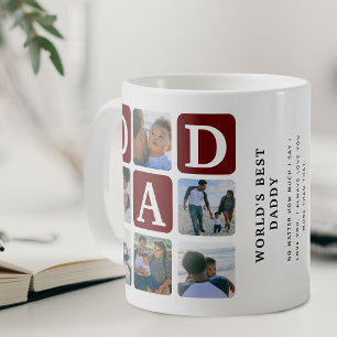 Modernes Multi Foto Grid Niedlich VATER Geschenk K Kaffeetasse