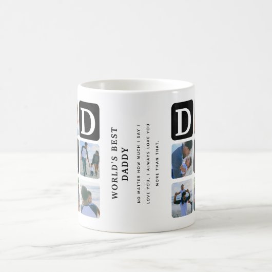 Modernes Multi Foto Grid Niedlich VATER Geschenk K Kaffeetasse (Mittel)