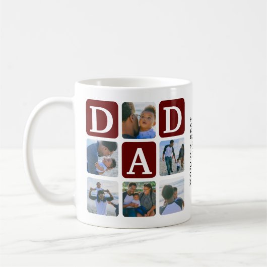Modernes Multi Foto Grid Niedlich VATER Geschenk K Kaffeetasse (Links)