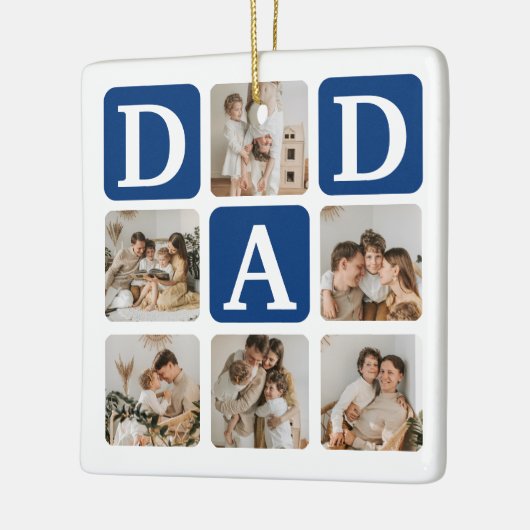 Modernes Multi Foto Grid Niedlich VATER Geschenk Keramikornament (Links)