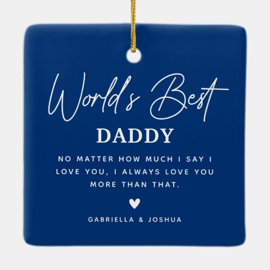 Modernes Multi Foto Grid Niedlich VATER Geschenk Keramikornament (Rückseite)