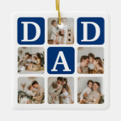 Modernes Multi Foto Grid Niedlich VATER Geschenk Keramikornament (Vorderseite)