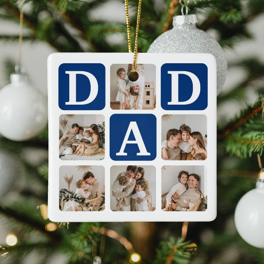 Modernes Multi Foto Grid Niedlich VATER Geschenk Keramikornament