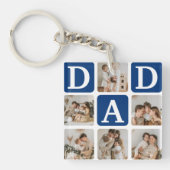 Modernes Multi Foto Grid Niedlich VATER Geschenk Schlüsselanhänger (Vorderseite)