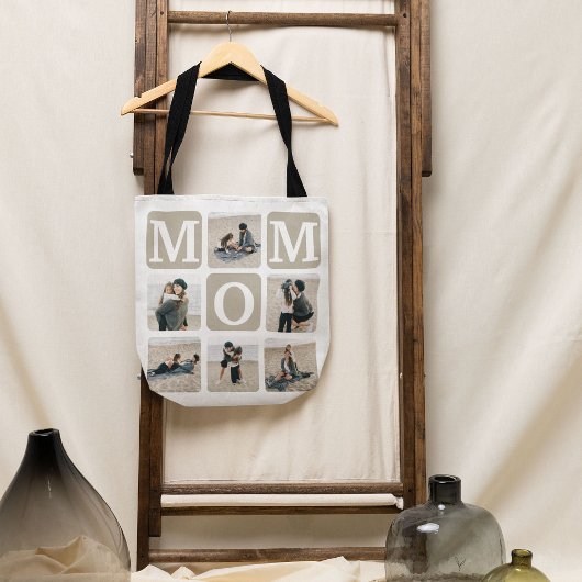 Modernes Multi-Foto Grid Niedliche MAMA Geschenkta Tasche