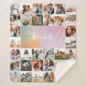 Modernes Multi-Foto mädchenhafte Regenbogen elegan Sherpadecke (Vorderseite)