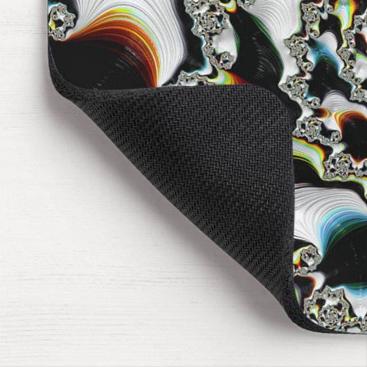 Modernes Multicolor Psychedelic Spiral Fraktal Mousepad (Ecke)