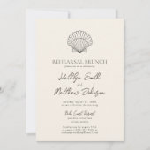 Modernes Muschel Beach Ocean Wedding Probe Brunch Einladung (Vorderseite)