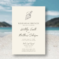 Modernes Muschel Beach Ocean Wedding Probe Brunch