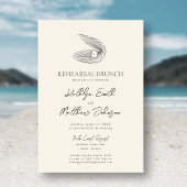 Modernes Muschel Beach Ocean Wedding Probe Brunch Einladung
