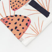 Modernes Mushroom-Muster Zeichne Orangen Schwarzen Fleecedecke (Ecke)