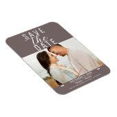 Modernes Mushroom Taupe Save the Date Hochzeitssti Magnet (Rechte Seite)