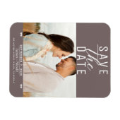 Modernes Mushroom Taupe Save the Date Hochzeitssti Magnet (Horizontal)