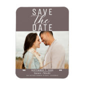 Modernes Mushroom Taupe Save the Date Hochzeitssti Magnet (Vertikal)