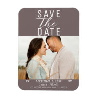 Modernes Mushroom Taupe Save the Date Hochzeitssti
