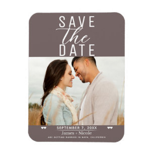 Modernes Mushroom Taupe Save the Date Hochzeitssti Magnet