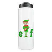 Modernes Musical Elf auf Weiß Thermosbecher (Vorderseite)