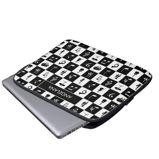 Modernes Musikdesign Laptopschutzhülle (Vorne Knopf)