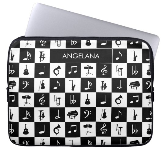 Modernes Musikdesign Laptopschutzhülle (Vorderseite)