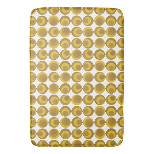 Modernes Mustard Gold Retro Geo Muster aus dem Mit Badematte (Vorderseite Vertikal)
