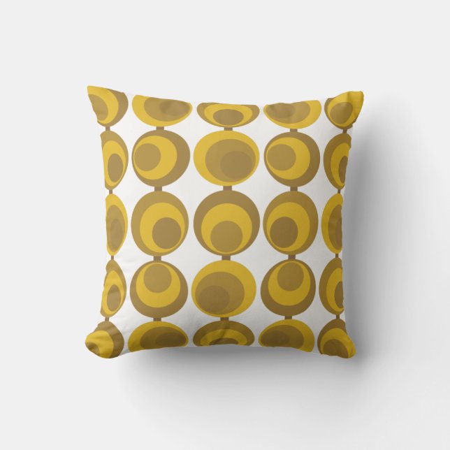 Modernes Mustard Gold Retro Geo Muster aus dem Mit Kissen (Vorderseite)