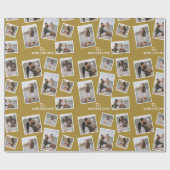 Modernes Mustard Multi Foto Collage Wrapping Geschenkpapier (Flach)