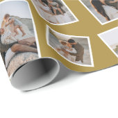 Modernes Mustard Multi Foto Collage Wrapping Geschenkpapier (Rolleneckpunkt)