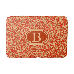 Modernes Muster Abstrakter Rose, Mandarin Orange Badematte