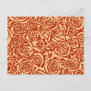 Modernes Muster Abstrakter Rose, Mandarin Orange Postkarte