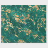 Modernes Muster aus Aquamarin- und Goldmarmor Geschenkpapier (Flach)