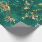 Modernes Muster aus Aquamarin- und Goldmarmor Geschenkpapier (Ecke)