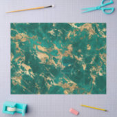 Modernes Muster aus Aquamarin- und Goldmarmor Seidenpapier (Basteln)