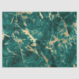 Modernes Muster aus Aquamarin- und Goldmarmor Seidenpapier