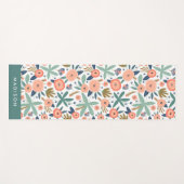 Modernes Muster aus Blüten und Korallenminze Yogamatte (Vorderseite (Horizontal))