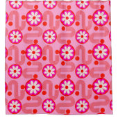 Modernes Muster aus dem Mittelalter Pink Preppy Fl Duschvorhang (Vorderseite)